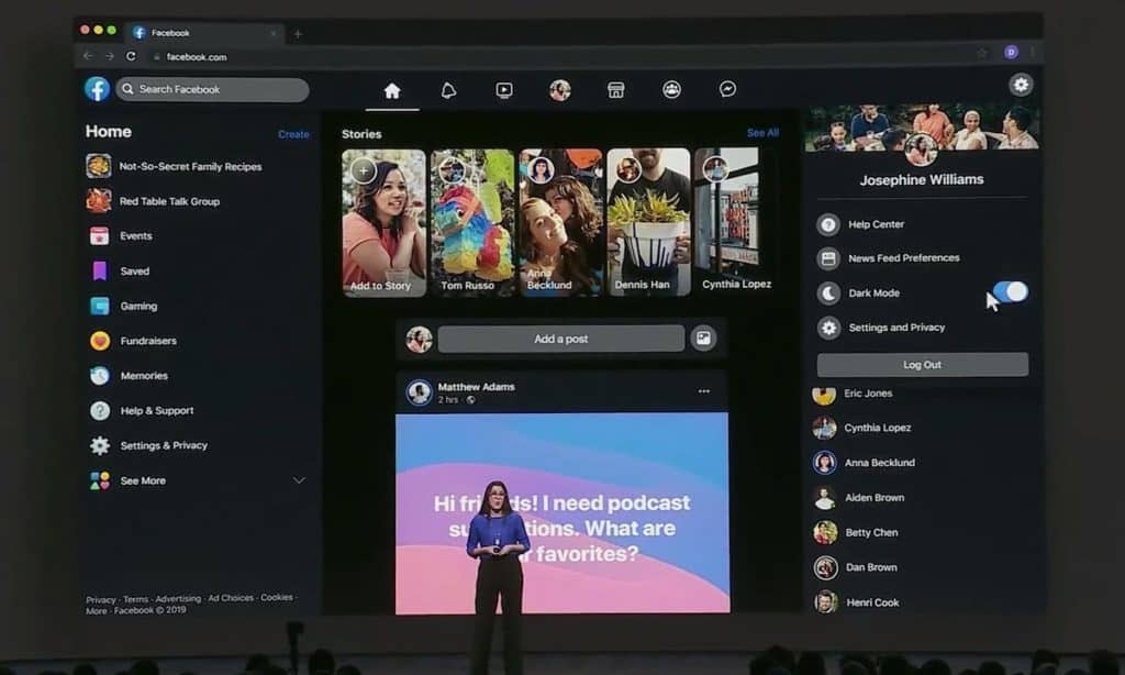 Facebook Web Dark Mode
