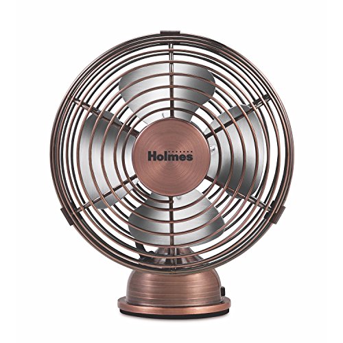 HOLMES Heritage 4-Inch Mini USB Desk Fan, Brushed Copper