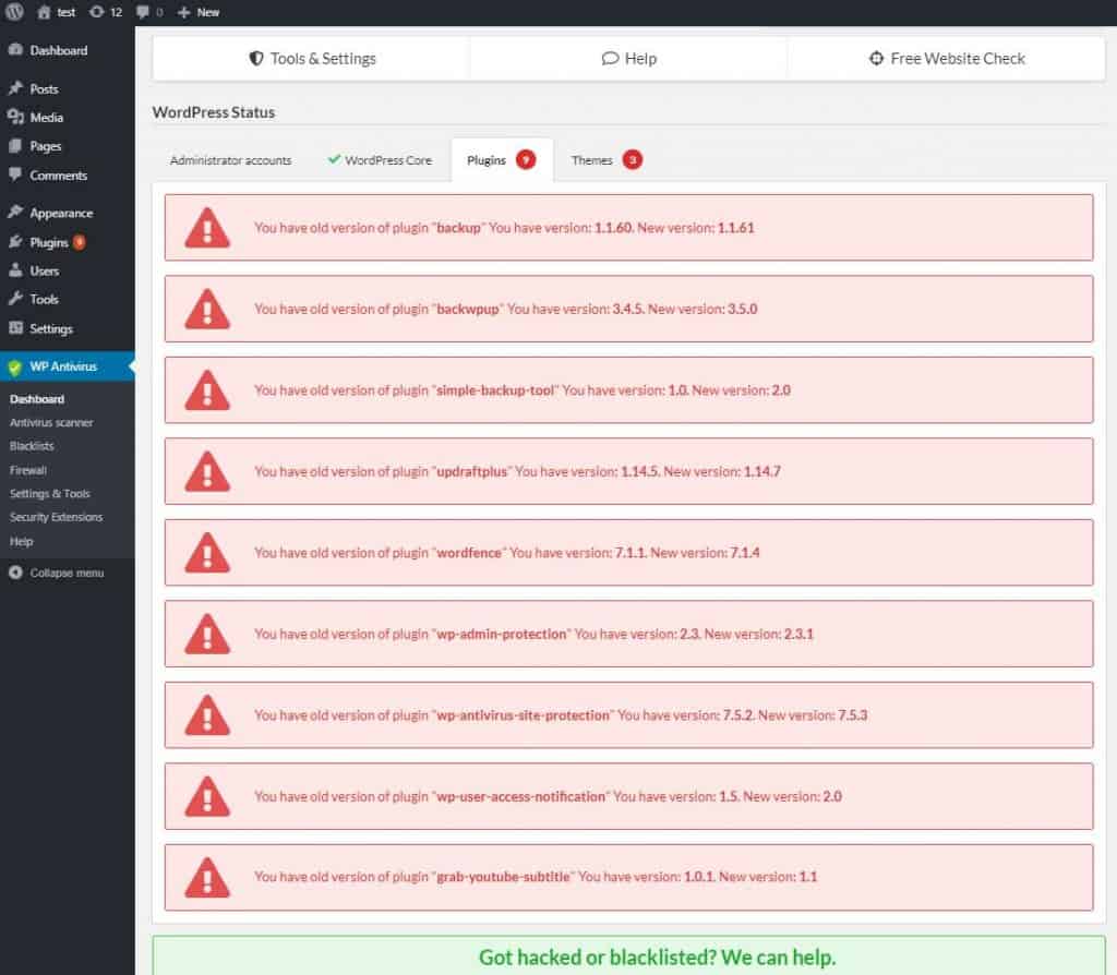 Wordpress Antivirus Plugin