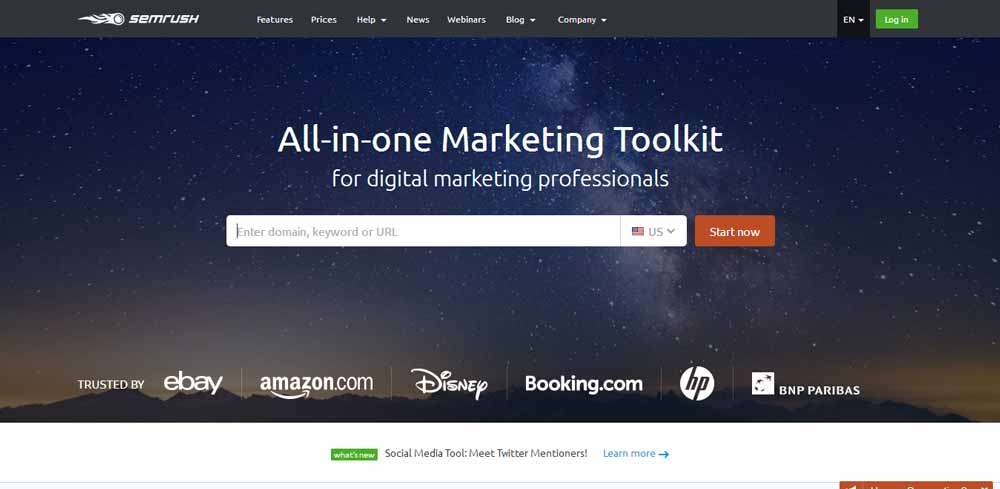 Competition Research Tool Semrush