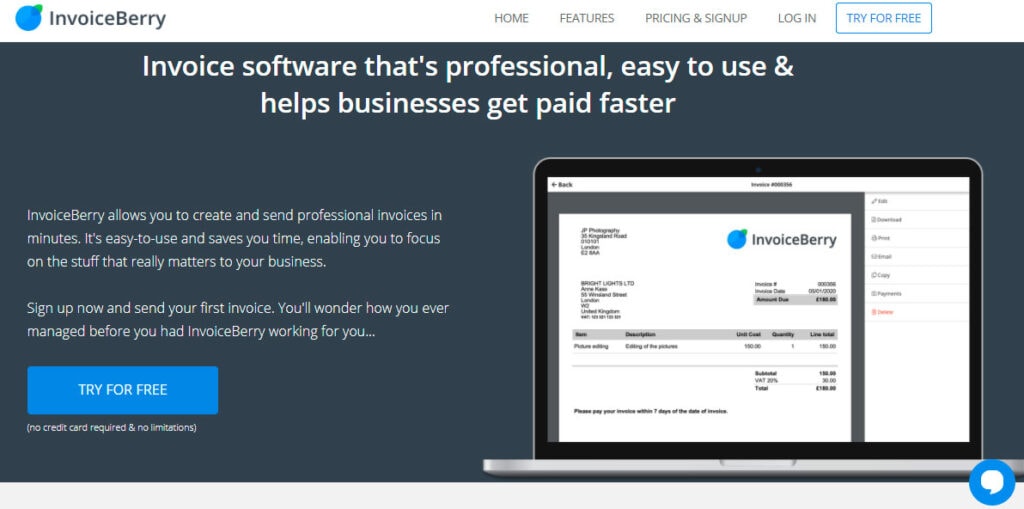 Professional Invoicing Software Invoiceberry
