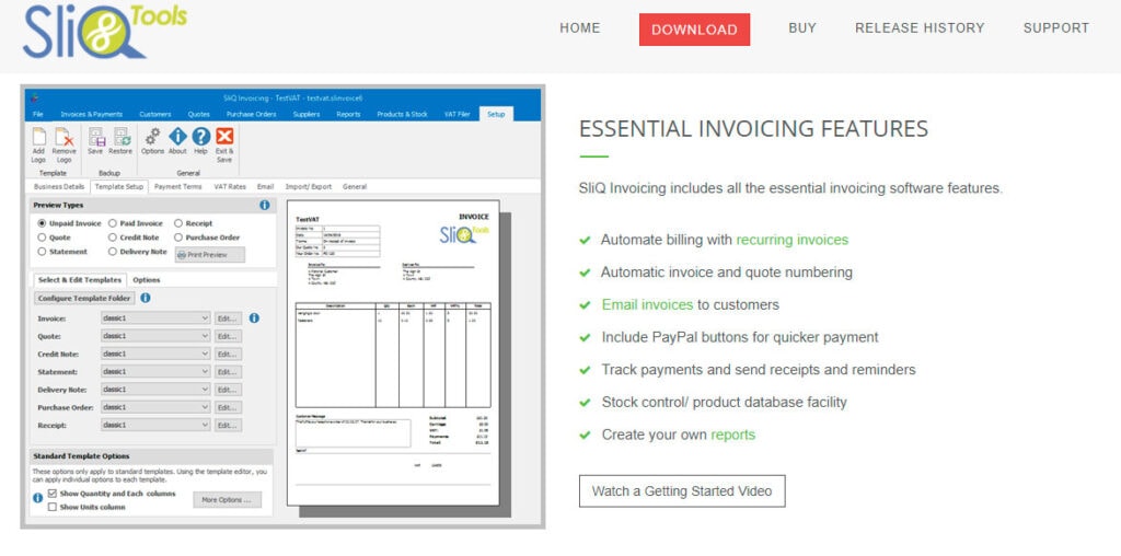 Sliq Tools Invoicing Software