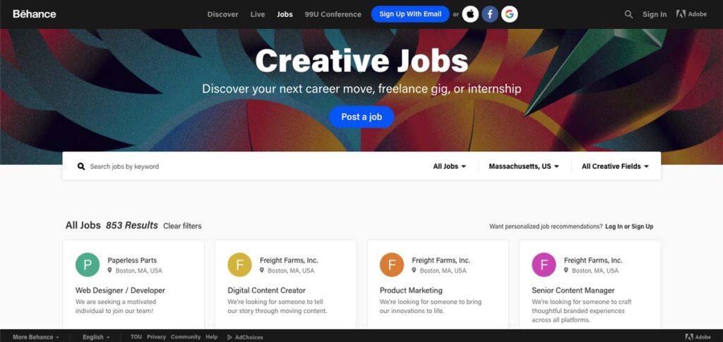 Behance Jobs For Graphic Designers