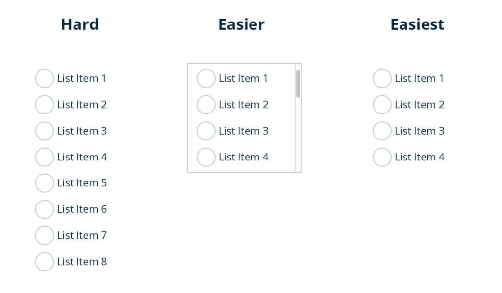 Limit number of Options UX Design