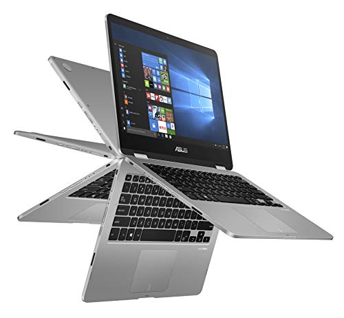 ASUS VivoBook Flip 14 Thin & Light 2-in-1 Laptop, 14” FHD Touchscreen, Intel Celeron Dual Core N4000 Processor, 4GB RAM, 64GB Storage, Fingerprint Reader, Windows 10 in S Mode, J401MA-YS02